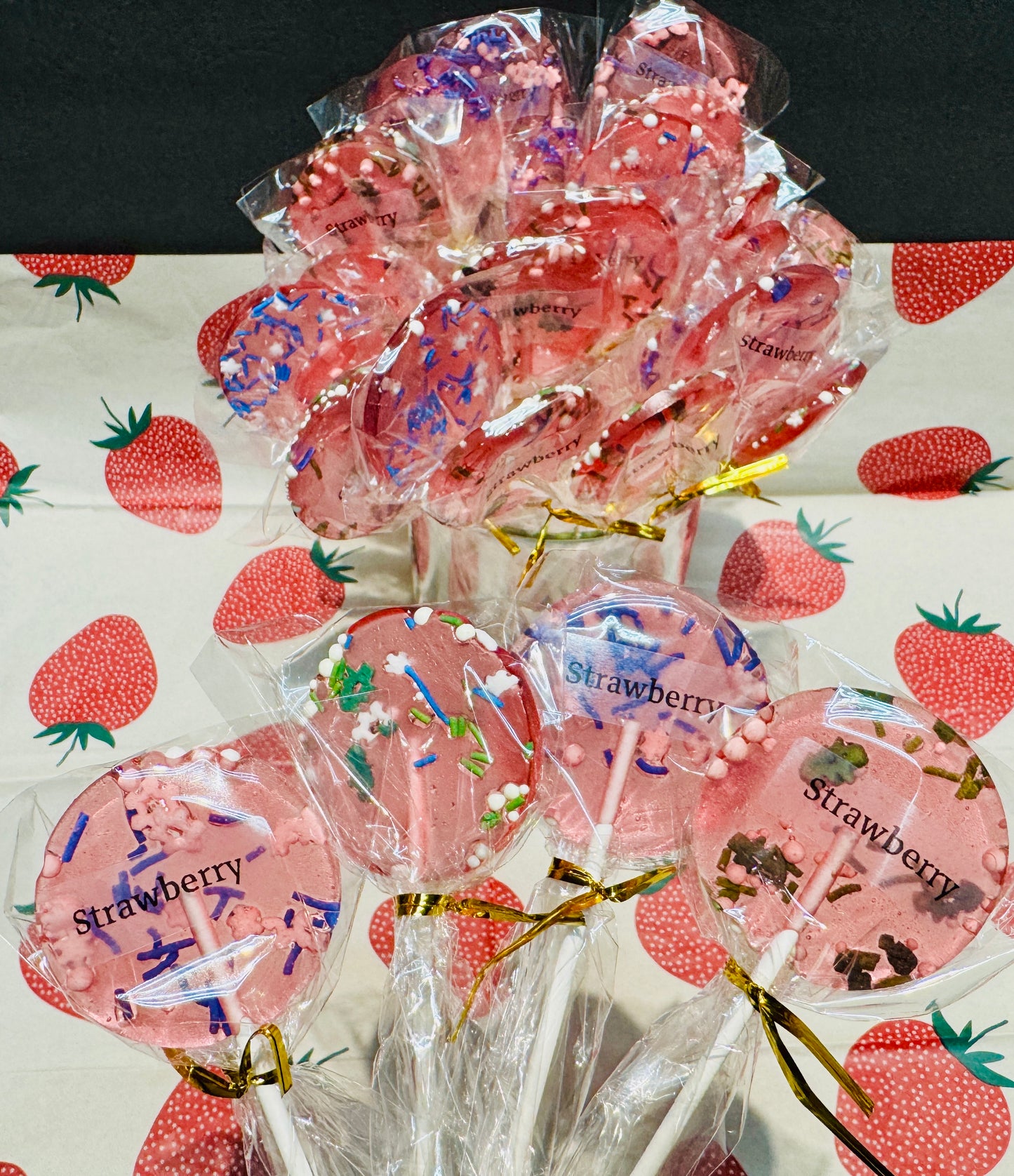 Strawberry Lollipops