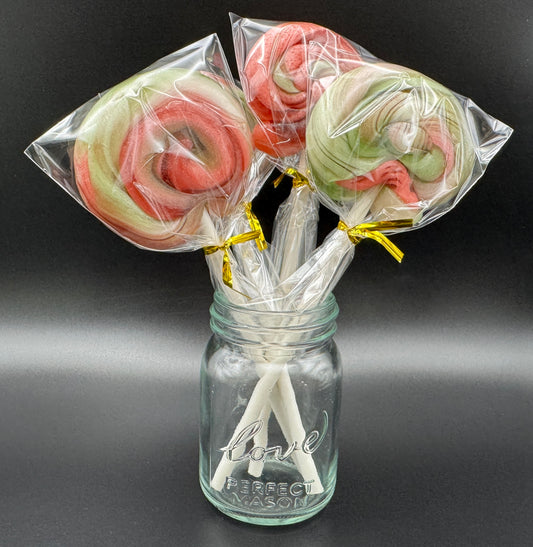 Watermelon Spiral Lollipops