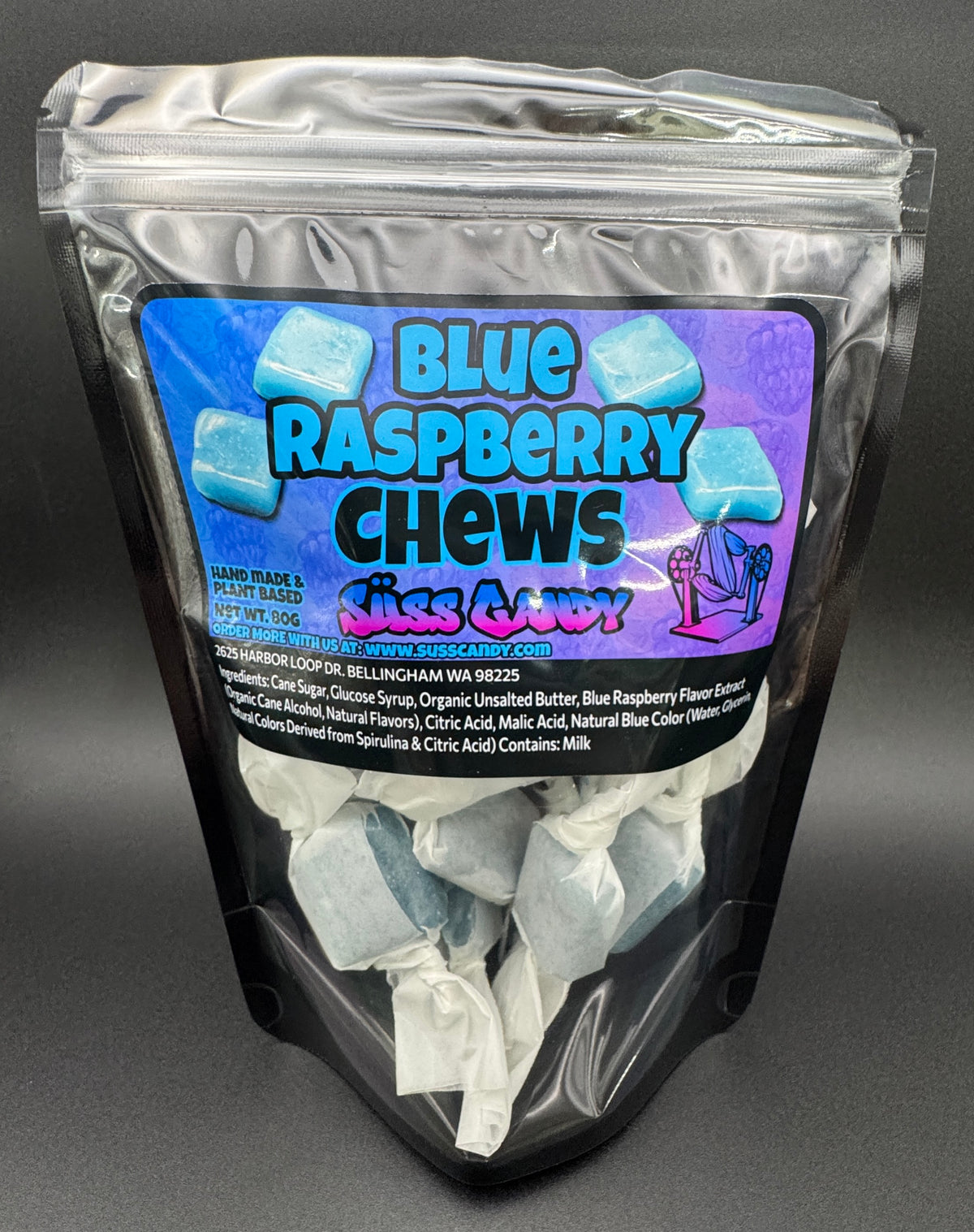 Copenhagen Raspberry Chew Blue Raspberry Chews - Handmade Natural Candy – Süss Candy